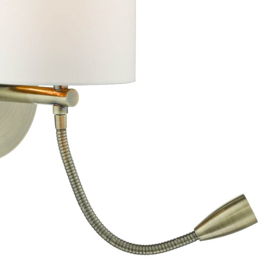 Där Lighting Feta Wall Light LED Antique Brass With Shade