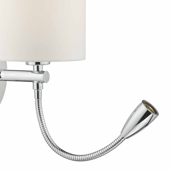 där lighting Feta Wall Light LED Polished Chrome Base Only