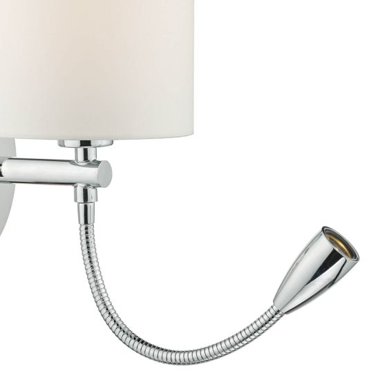 Där Lighting Feta Wall Light LED Polished Chrome With Shade