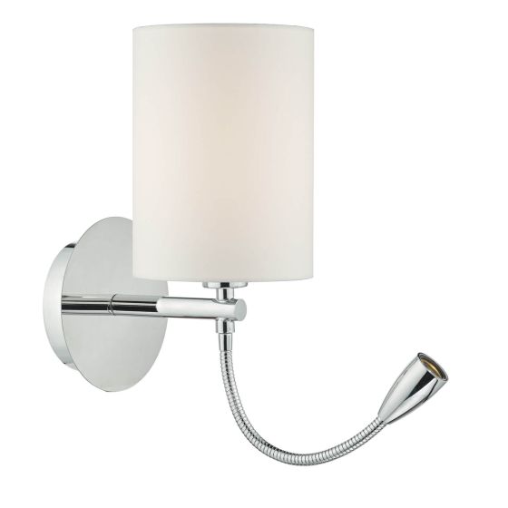 där lighting Feta Wall Light LED Polished Chrome With Shade