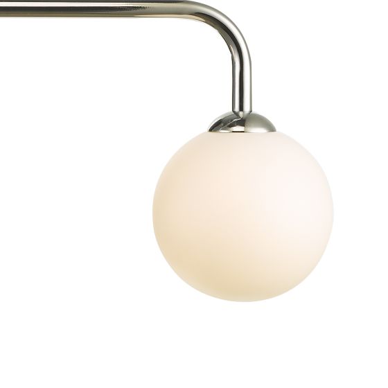 Där Lighting Feya 3 Light Bar Pendant Polished Chrome Opal Glass