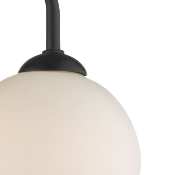 Där Lighting Feya 3 Light Semi Flush Matt Black Opal Glass