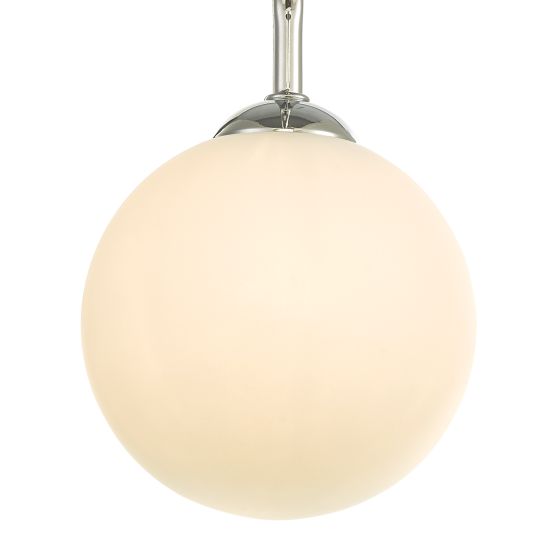 Där Lighting Feya 3 Light Semi Flush Polished Chrome Opal Glass