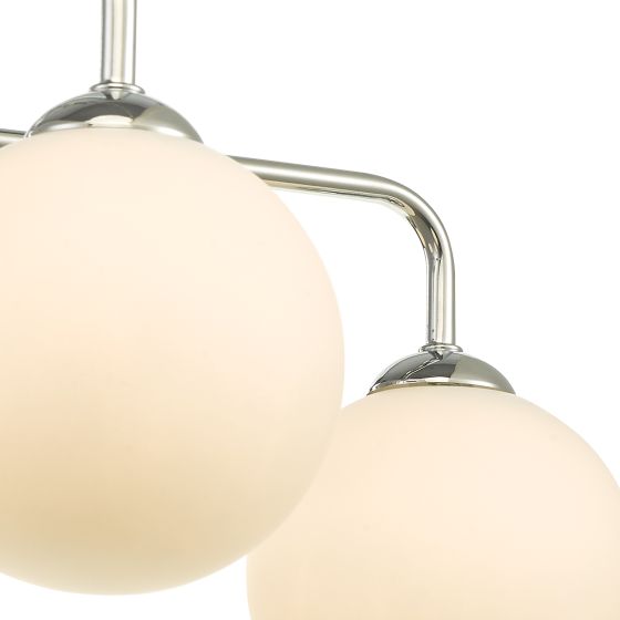 Där Lighting Feya 5 Light Semi Flush Polished Chrome Opal Glass