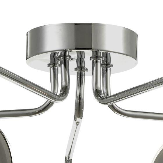 Där Lighting Feya 5 Light Semi Flush Polished Chrome Smoked Glass