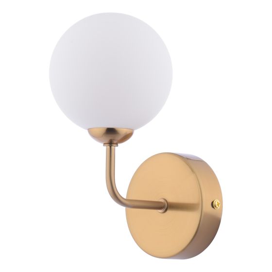 Där Lighting Feya Wall Light Antique Bronze And Opal Glass