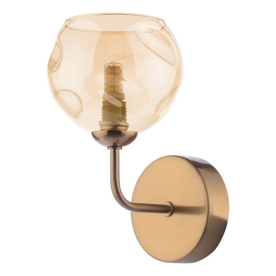 Där Lighting Feya Wall Light Antique Bronze & Champagne Dimpled Glass