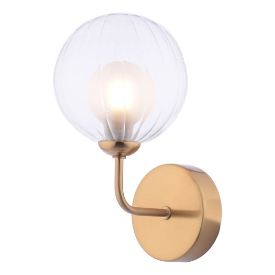 där lighting Feya Wall Light Antique Bronze & Clear/Opal Glass