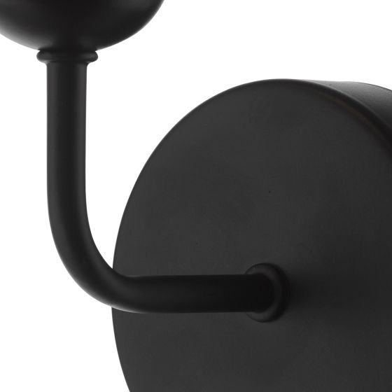 Där Lighting Feya Wall Light Matt Black Smoked Glass