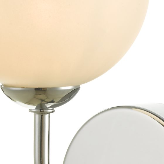 Där Lighting Feya Wall Light Polished Chrome Opal Glass