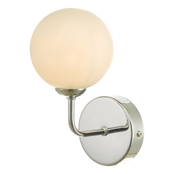 där lighting Feya Wall Light Polished Chrome Opal Glass
