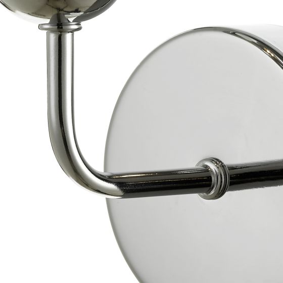 Där Lighting Feya Wall Light Polished Chrome Smoked Glass