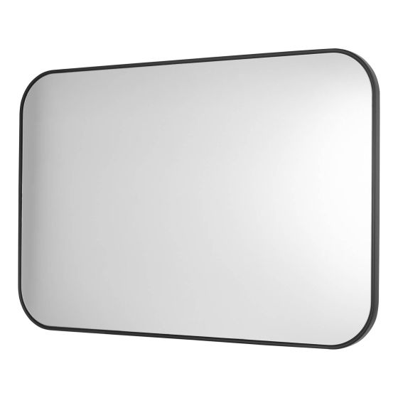 Där Lighting Firuz Rectangle Mirror Thin Matt Black Frame 60 X 90cm