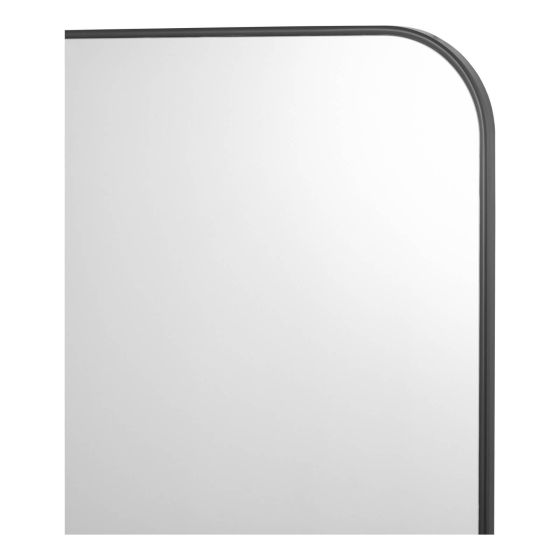 Där Lighting Firuz Rectangle Mirror Thin Matt Black Frame 60 X 90cm