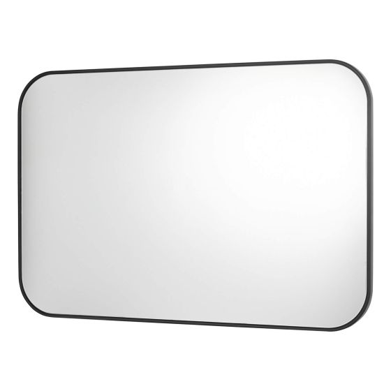 där lighting Firuz Rectangle Mirror Thin Matt Black Frame 60 X 90cm