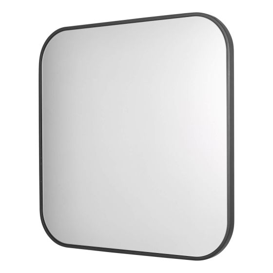 Där Lighting Firuz Square Mirror Thin Matt Black Frame 60 X 60cm