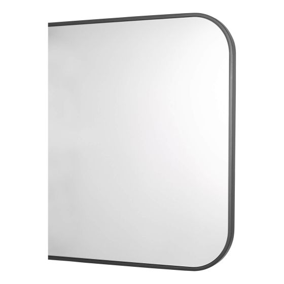 Där Lighting Firuz Square Mirror Thin Matt Black Frame 60 X 60cm