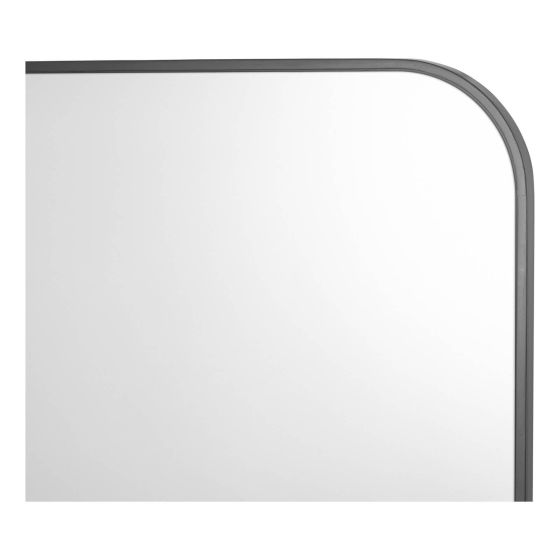 Där Lighting Firuz Square Mirror Thin Matt Black Frame 60 X 60cm