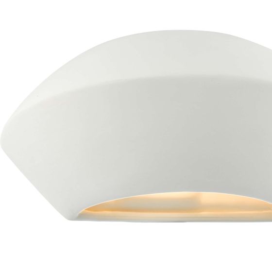 Där Lighting Foden Ceramic Wall Washer White Unglazed