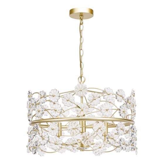 Där Lighting Fonda 3 Light Pendant Satin Gold And Glass