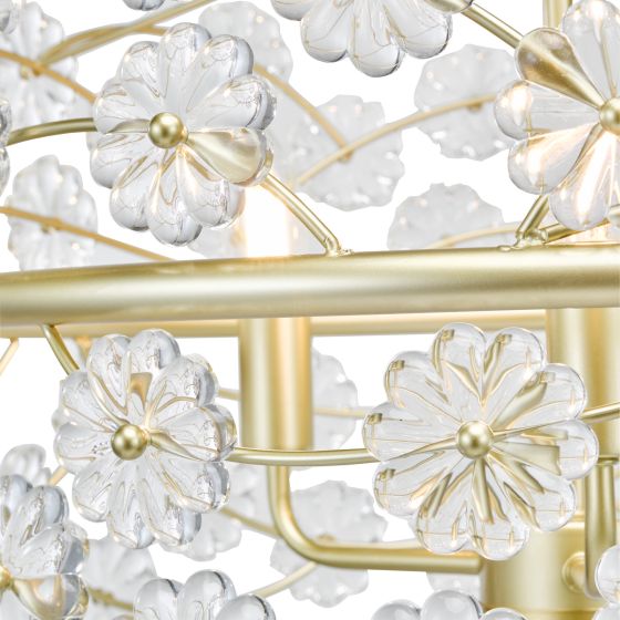 Där Lighting Fonda 3 Light Pendant Satin Gold And Glass