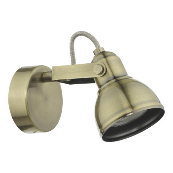Där Lighting Fothergill Single Wall Spotlight Antique Brass