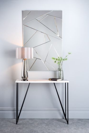 Där Lighting Fotini Console Table White Marble Effect