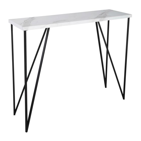där lighting Fotini Console Table White Marble Effect