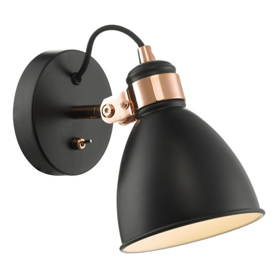 Där Lighting Frederick Single Wall Spotlight Black & Copper
