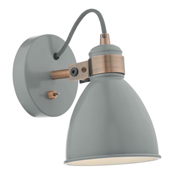 Där Lighting Frederick Single Wall Spotlight Grey & Copper