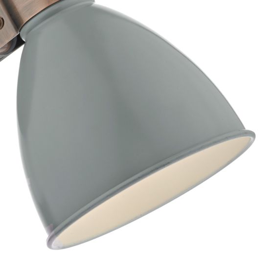 Där Lighting Frederick Single Wall Spotlight Grey & Copper