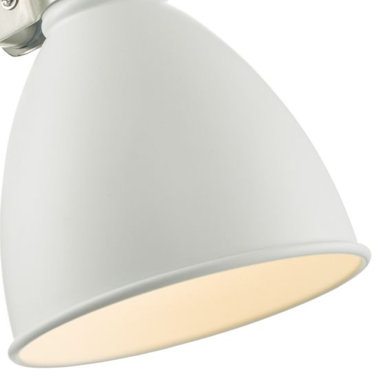 Där Lighting Frederick Single Wall Spotlight White Satin Chrome