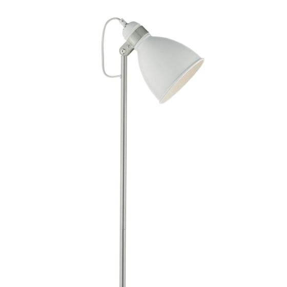 Där Lighting Frederick Task Floor Lamp White & Satin Chrome