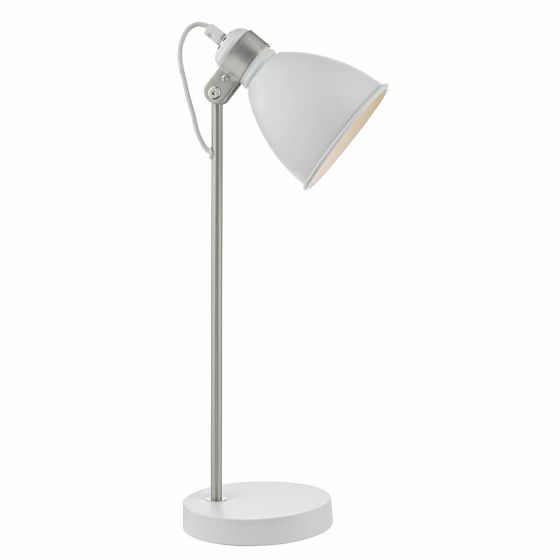 Där Lighting Frederick Task Lamp White & Satin Chrome