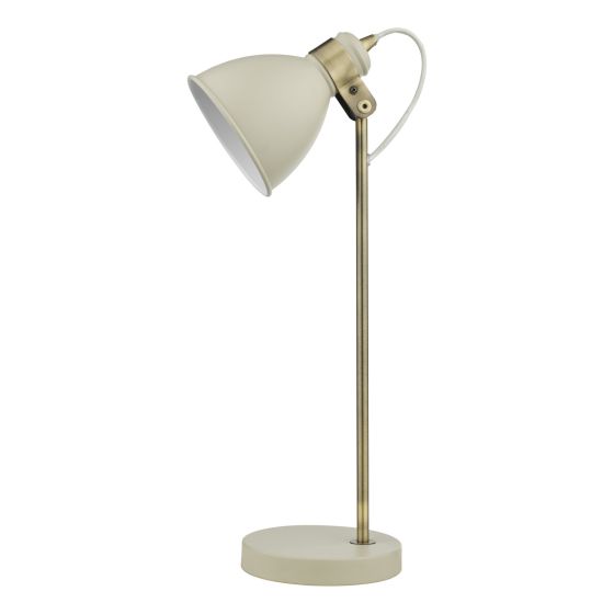 Där Lighting Frederick Task Table Lamp Cream Antique Brass
