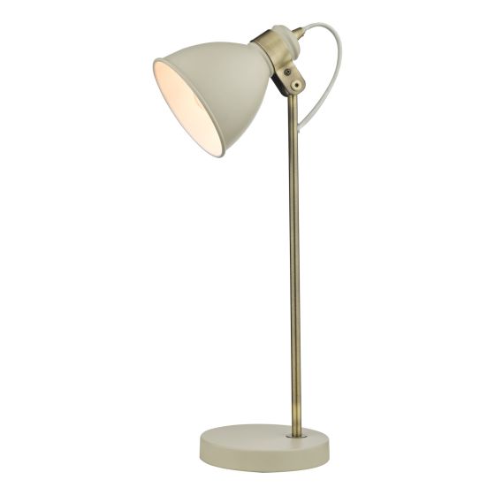 Där Lighting Frederick Task Table Lamp Cream Antique Brass