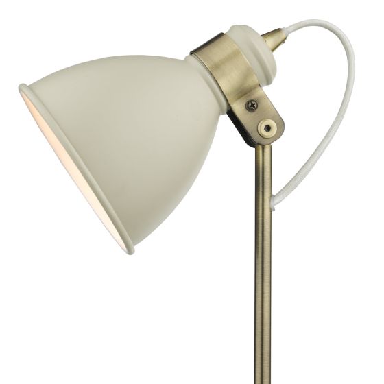 Där Lighting Frederick Task Table Lamp Cream Antique Brass