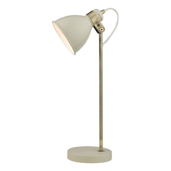 där lighting Frederick Task Table Lamp Cream Antique Brass