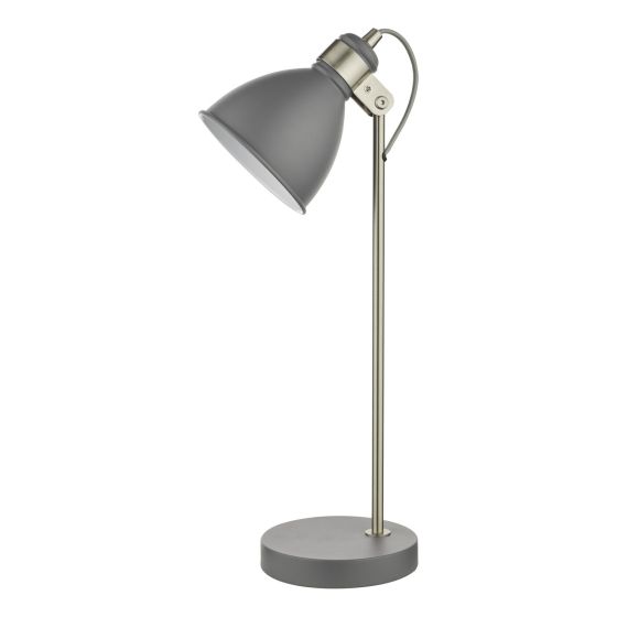 Där Lighting Frederick Task Table Lamp Dark Grey Satin Chrome