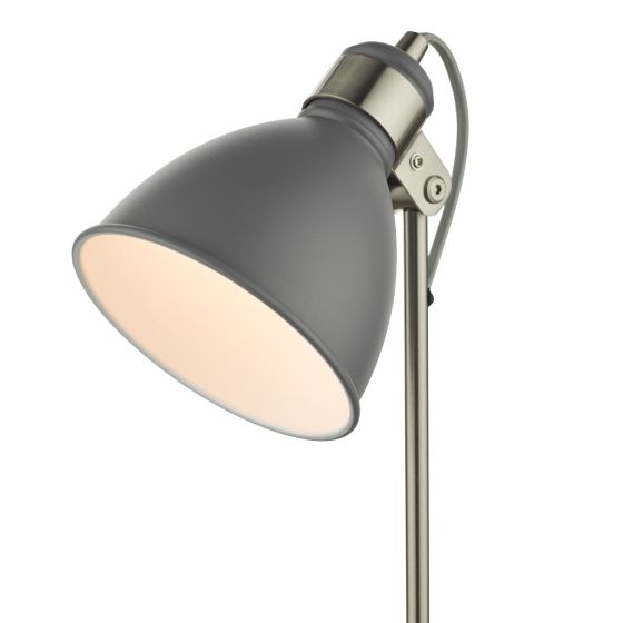 Där Lighting Frederick Task Table Lamp Dark Grey Satin Chrome