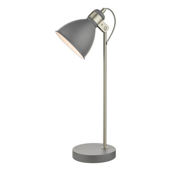 där lighting Frederick Task Table Lamp Dark Grey Satin Chrome