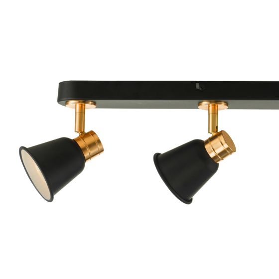 Där Lighting Fry 4 Light Bar Spotlight Black & Rose Gold