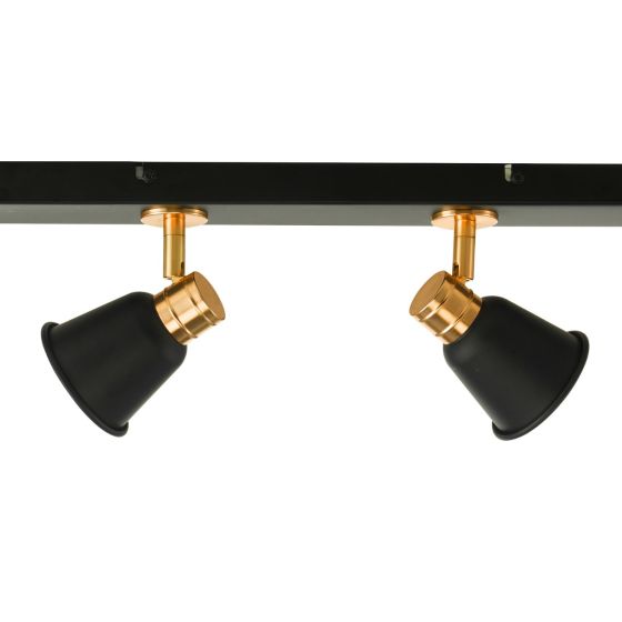 Där Lighting Fry 4 Light Bar Spotlight Black & Rose Gold