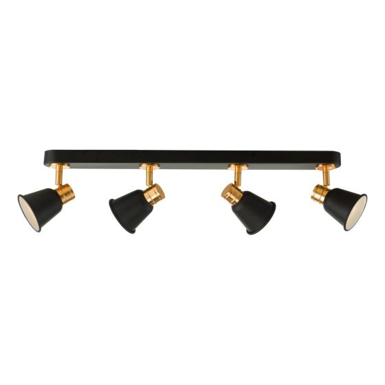 där lighting Fry 4 Light Bar Spotlight Black & Rose Gold
