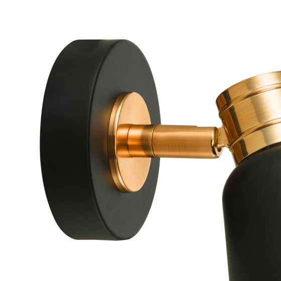 Där Lighting Fry Single Wall Spotlight Black & Rose Gold