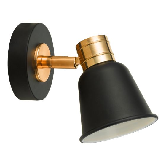 där lighting Fry Single Wall Spotlight Black & Rose Gold