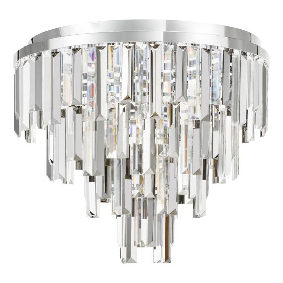 Där Lighting Fuentes 5 Light Flush Polished Chrome And Crystal