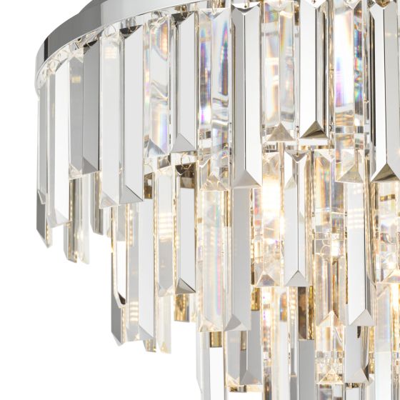 Där Lighting Fuentes 5 Light Flush Polished Chrome And Crystal