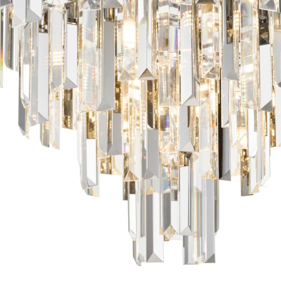 Där Lighting Fuentes 5 Light Flush Polished Chrome And Crystal