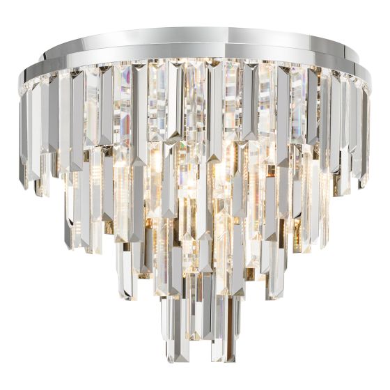 där lighting Fuentes 5 Light Flush Polished Chrome and Crystal